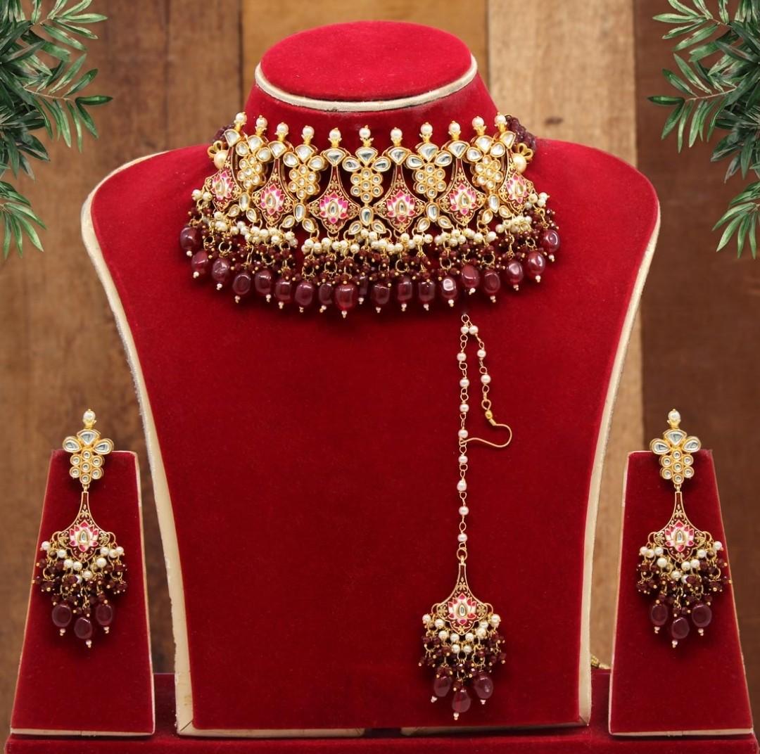 Meenakari Necklace Set Women s Fashion Watches Accessories