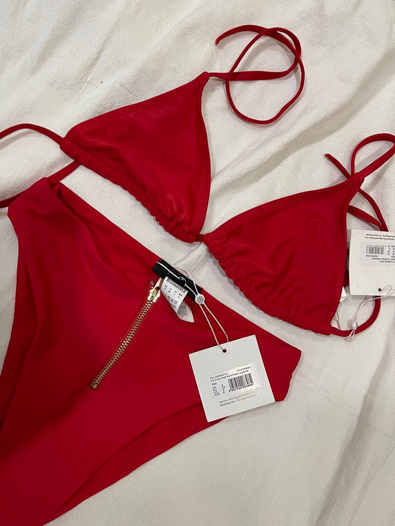 MISSGUIDED RED BIKINI SWIMSUIT, Women's Fashion, Swimwear, Bikinis