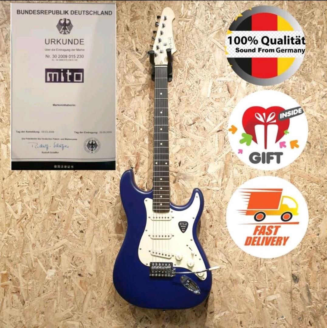 Disappointed Rose hat Mito ST Stratocaster Matt Blue Purple Electric Guitar # Fender Gibson Ibanez  Yamaha Epiphone Telecaster LesPaul Musicman PRS Tele, Hobbies & Toys, Music  & Media, Musical Instruments on Carousell