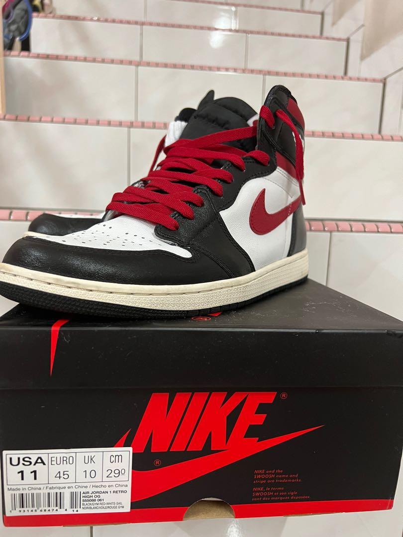 Nike AJ1 Air Jordan One Retro High OG Gym Red, Men's Fashion, Footwear