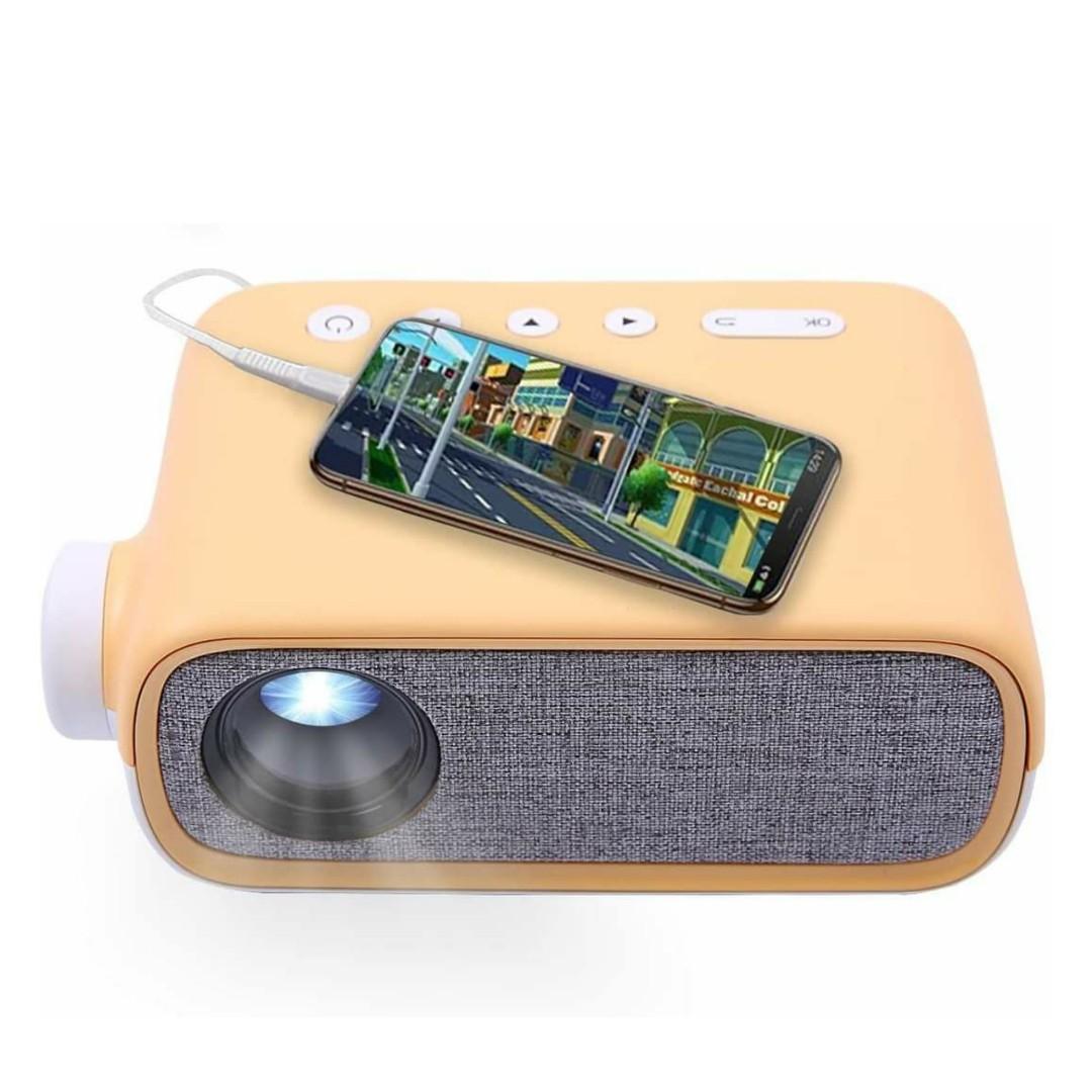 Owl's-Yard Mini Portable Projector, Video Smart LED Pocket Pico Small Home  Projector for Bedroom with Laptop Phone HDMI USB TV AV, Remote Control to  Watch Cartoon for Child, Support 1920*1082, Yellow, TV