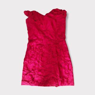Preloved Designer Jeffry Tan Red Mini Dress