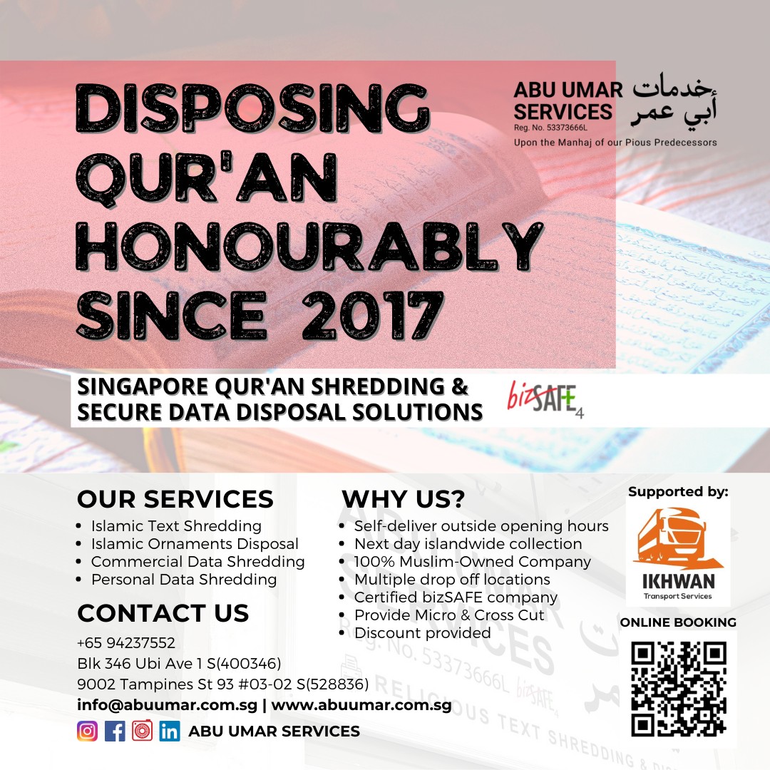 Qur'an Shredding & Disposal Service (Quran Religious Islamic Text