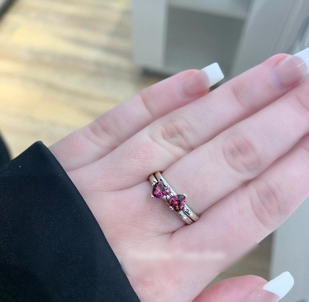 AUTHENTIC PANDORA RUBY TILTED SOLITAIRE 