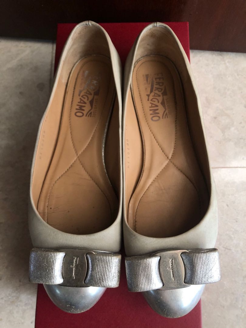 100 authentic Salvatore Ferragamo Baby Blue ballet flats 36.5. 37