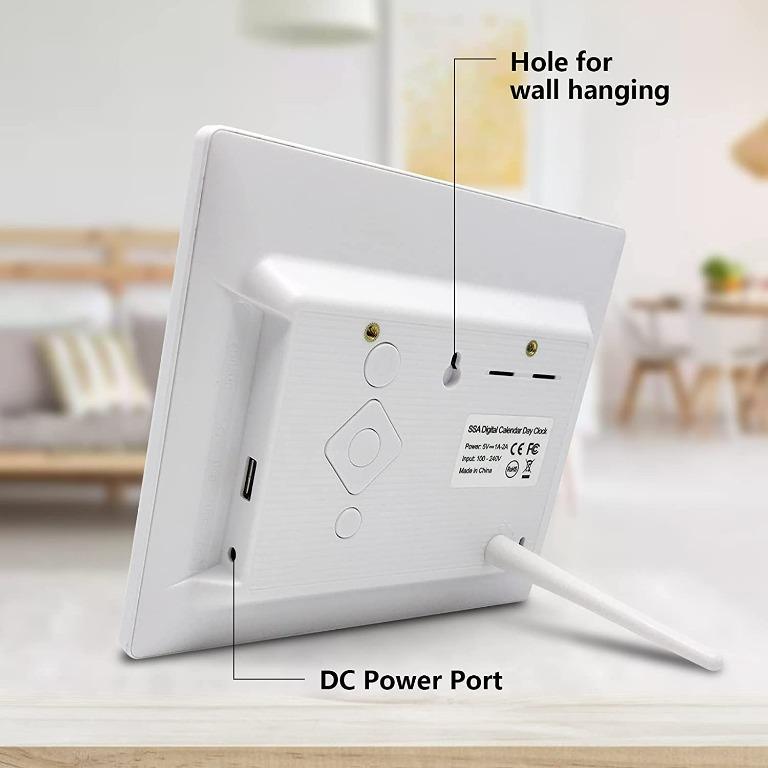 SSA 8 Inch Digital Alarm Clock, Digital Calendar Day Clock for Dementia, Low Visibility Read