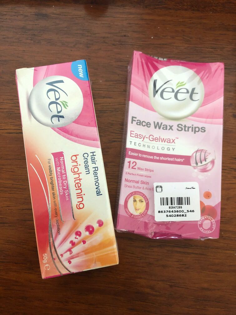 SUPER SALE] Veet Face Wax Strips and Hair Removal Cream, Beauty & Personal  Care, Face, Face Care on Carousell