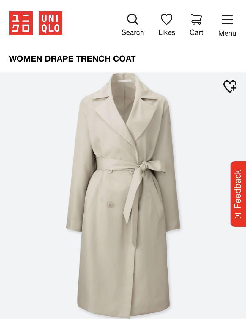 Drape trench coat womens clearance