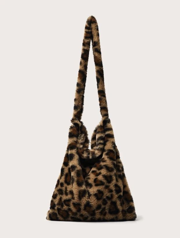 Furry cheetah bag clearance