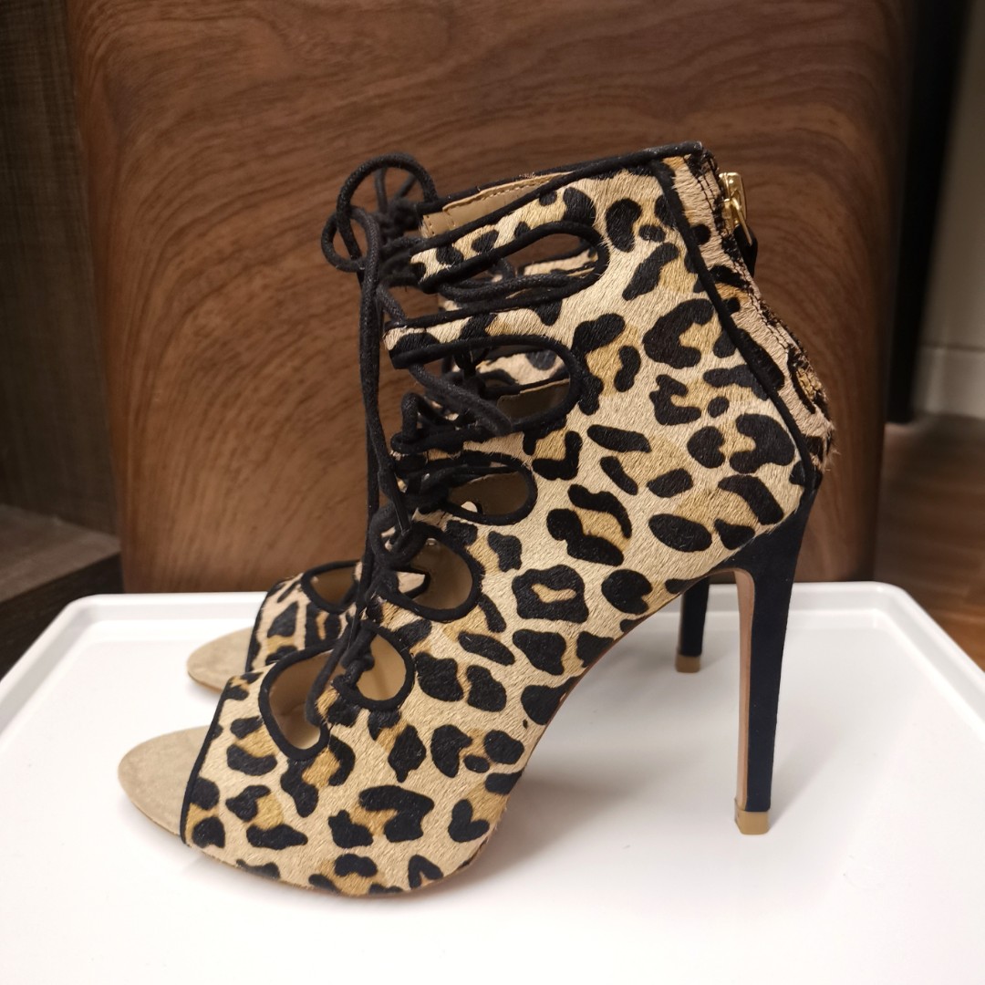 Zara leopard print & rhinestone heels - new – Manifesto Woman