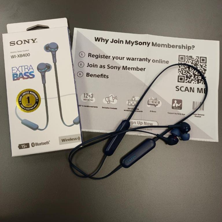 100 Original Sony WI XB400 EXTRA BASS Wireless In ear