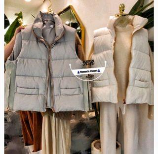 🇰🇷韓國🇰🇷  高質感 簡約側拉鍊保暖鴨絨背心外套