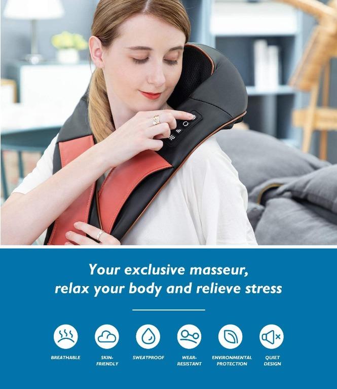 MURLIEN Shiatsu Neck Shoulder and Back Massager with Heat, Deep Tissue