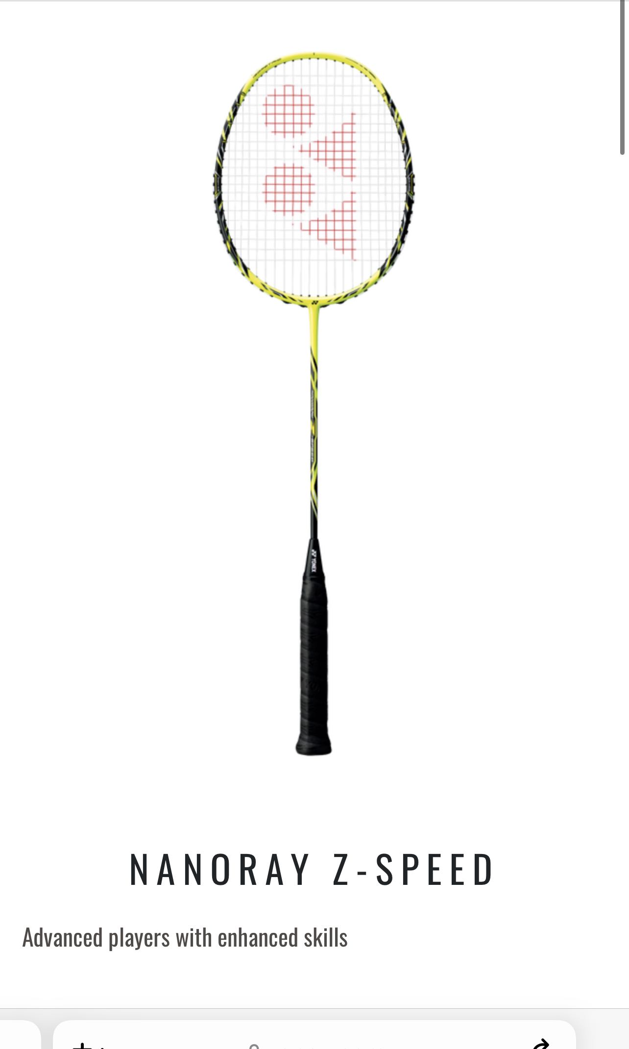 全新yonex nr zsp 羽毛球拍, 運動產品, 運動與體育, 運動與體育- 球拍