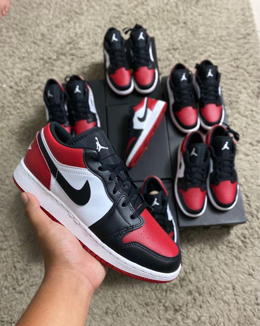 Air Jordan 1 Bred Toe GS Women s Fashion Footwear Sneakers on Carousell