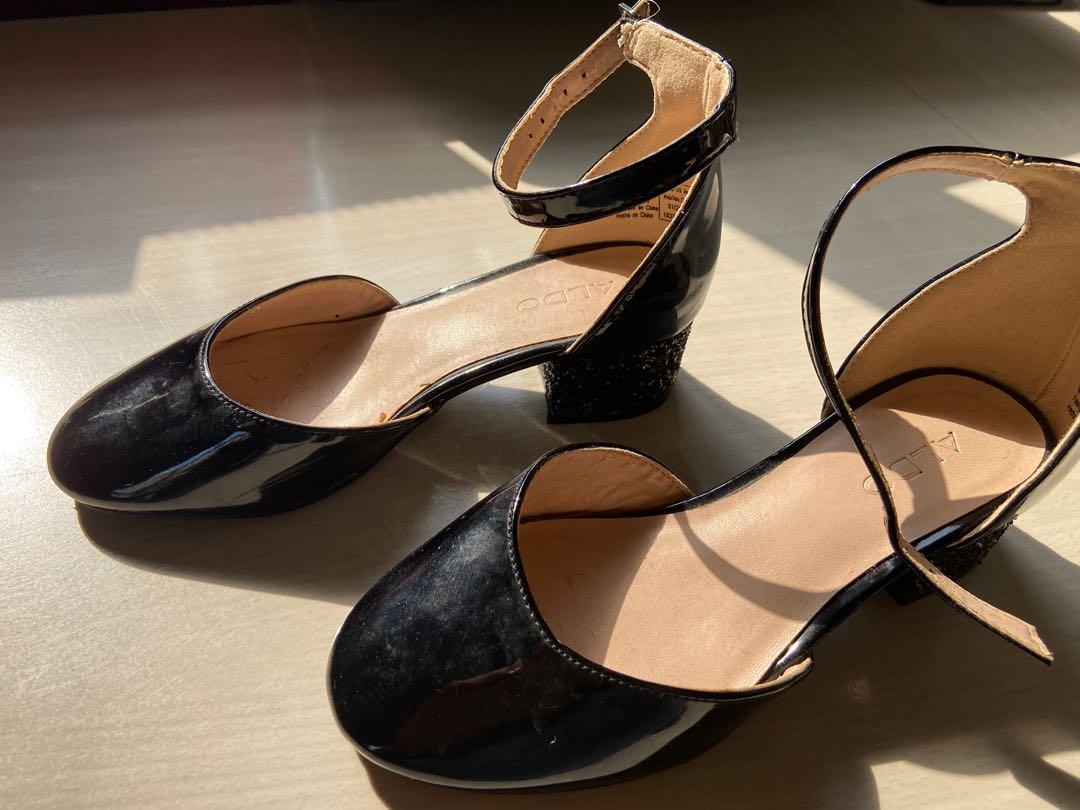Aldo Girls Ankle Buckle Round Toe Block Heel Sandal Babies Kids