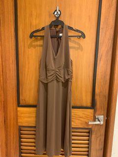 Ann Taylor Loft Brown Halther Dress