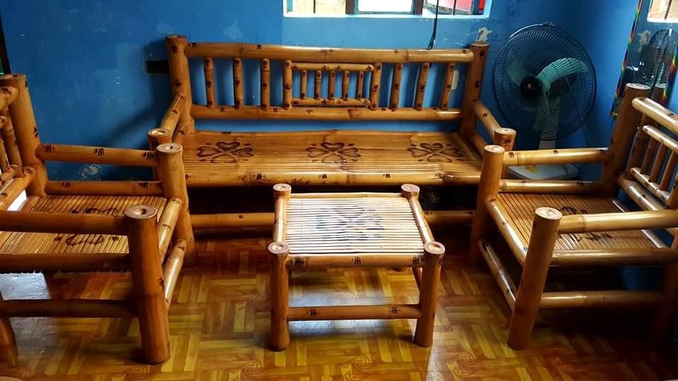 Bamboo sala set, Furniture & Home Living, Furniture, Sofas on Carousell