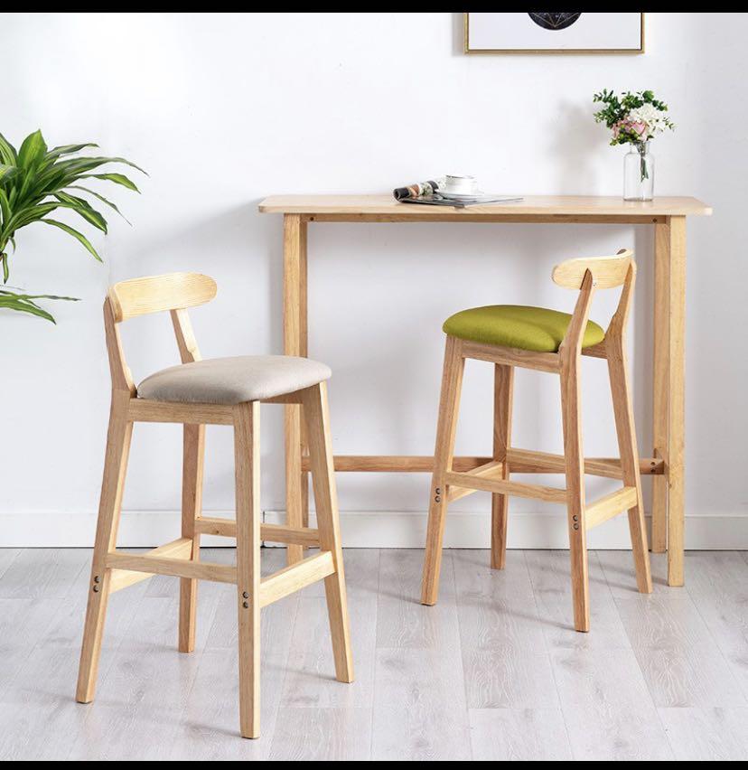 Bar Stool High chair with Backrest 62cm Furniture Home Living