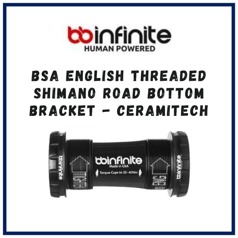 infinite Bsa English Threaded Shimano Road Ceramitech Black Bottom Bracket For Bicycle And Cycling Sports Equipment Bicycles Parts Parts Accessories On Carousell