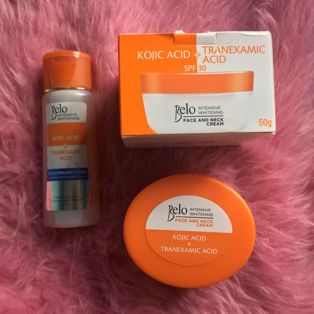 Belo Kojic + Tranexamic Acid (Take All) (Category: Face Care) located in Quezon City. Submitted by mae317219 (Listing ID 1126285718, Image 1). Description: Kojic Tranexamic Acid Face & Neck Cream & Toner Brand New! Never been used 😊 Selling for a cheaper Price Payment via Gcash😊 Mobile no. 09274185248.