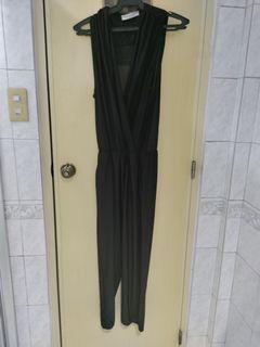 Black vneck jumpsuit