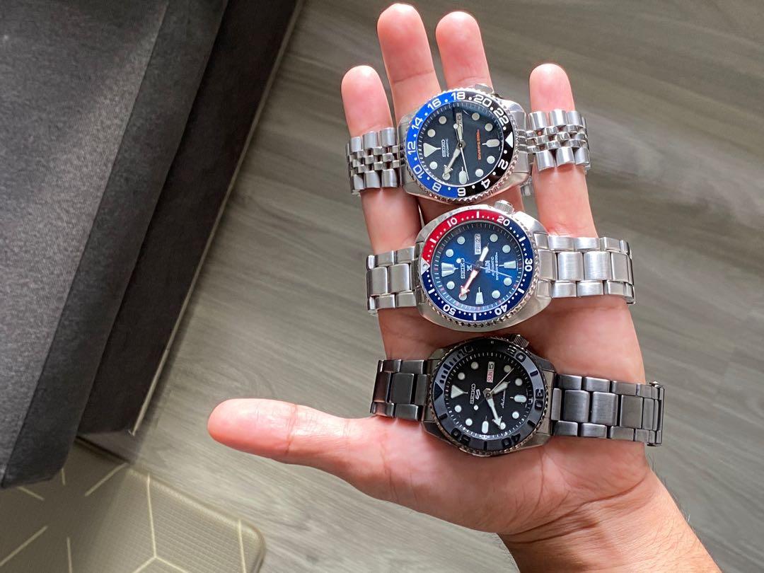Blackout black bezel fit for Seiko 5 skx turtle Men s Fashion