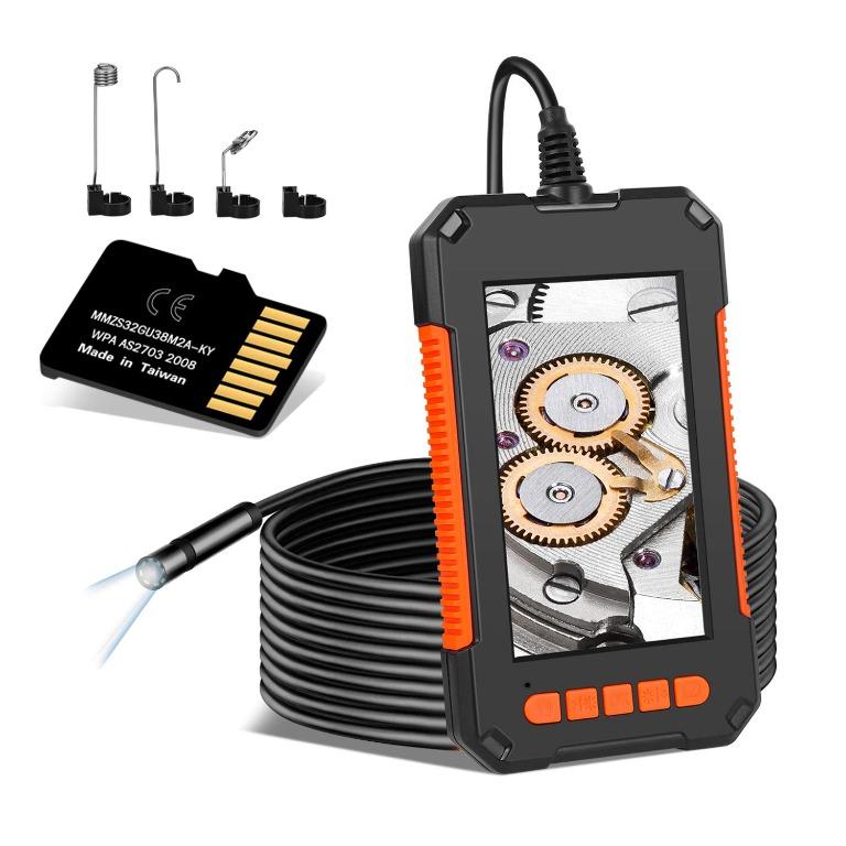 Industrial Endoscope Camera Borescope Inspection Camera 4.3 Screen 1080P HD Snake Camera with 6 LED Lights,32GB TF Card Size : 2m Flexible Cord
