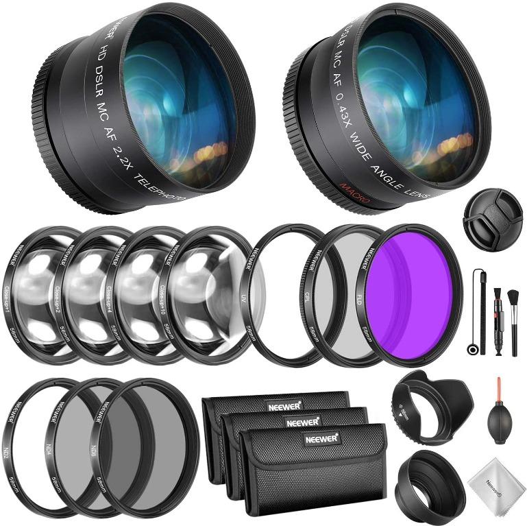 Digital SLR Cameras T2i T3i T1i DM Optics 58mm +1 +2 +4 +10 Close-Up Macro Filter Set with Pouch For The Canon Digital EOS Rebel T3 