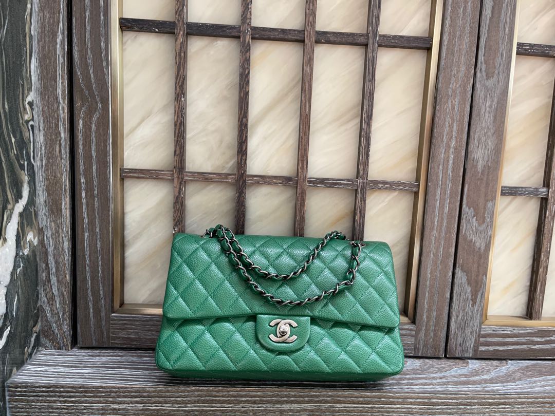 Chanel Classic Mini Rectangular 18S Emerald Green Caviar with Gold  Hardware Preowned in Box WA001  Julia Rose Boston  Shop