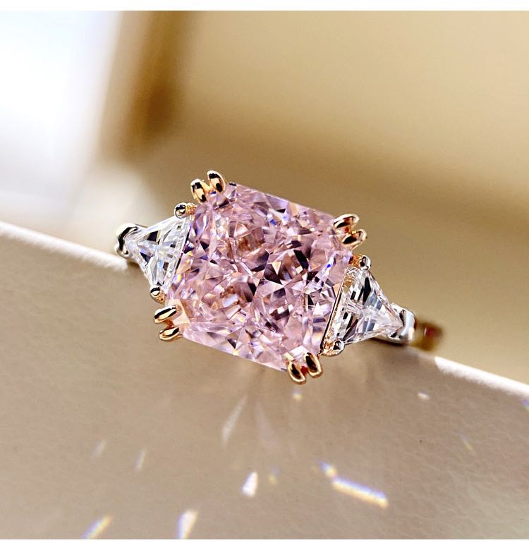 Real pink sale diamond ring