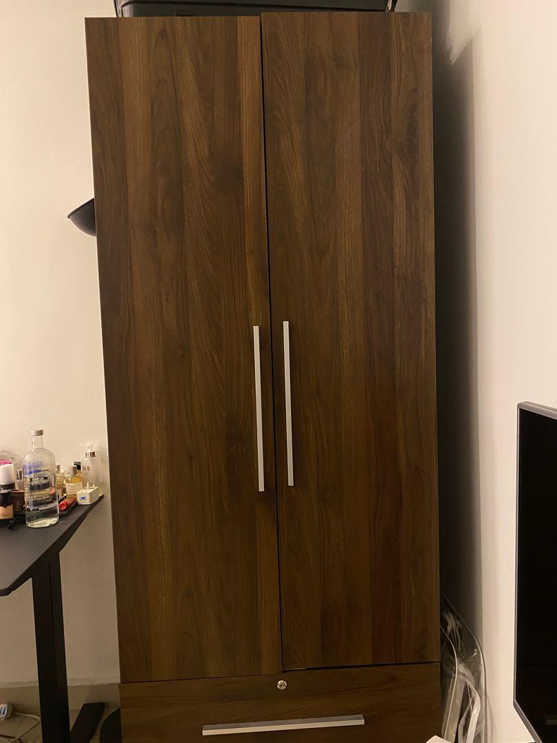Dark Oak wood wardrobe, Furniture & Home Living, Furniture, Shelves
