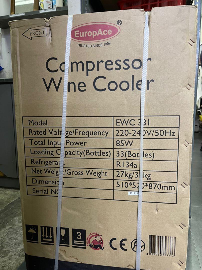 EUROPACE EWC331 WINE COOLER(33 BOTTLES), TV & Home Appliances, Kitchen