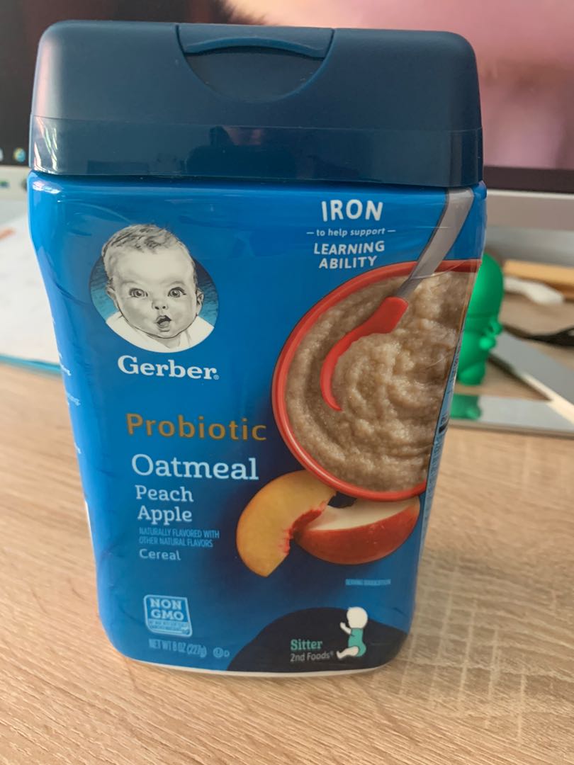 Gerber probiotic oatmeal peach discount apple cereal