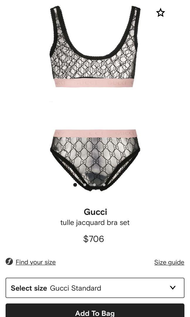 tulle jacquard bra set, Gucci