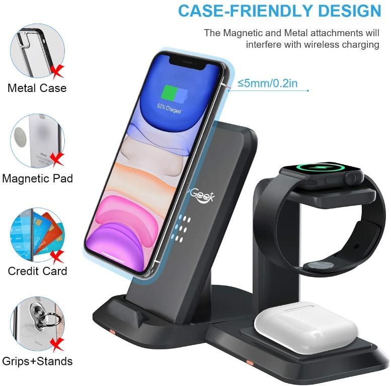Mag Safe Charging Station, in Mag Safe Charger Stand, JoyGeek Wireless Magnetic Charger for iPhone 14 13 12 Pro Max Plus Mini, Apple Watch Ultra