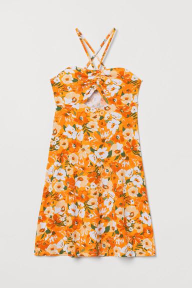 H M Orange Floral Dress Cardigan Women s Fashion Muslimah