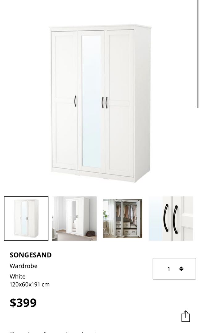 IKEA Songesand Wardrobe, Furniture & Home Living, Furniture, Shelves