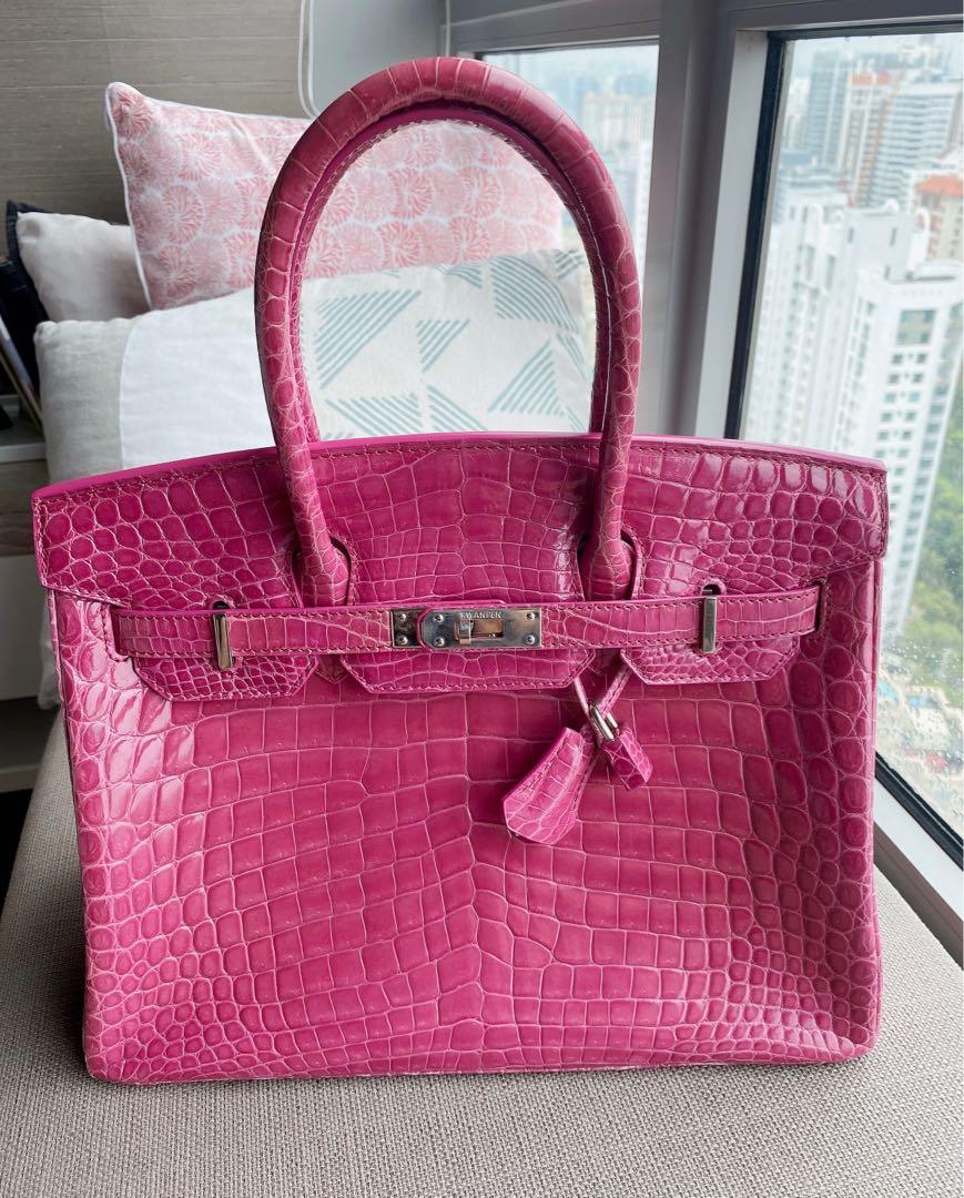 KWANPEN Genuine Crocodile Pink Handbag, Handmade, Brand New, Purchased 1998