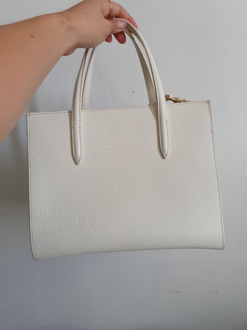Lacoste Chantaco Dual Carry Pique Zip Leather Tote