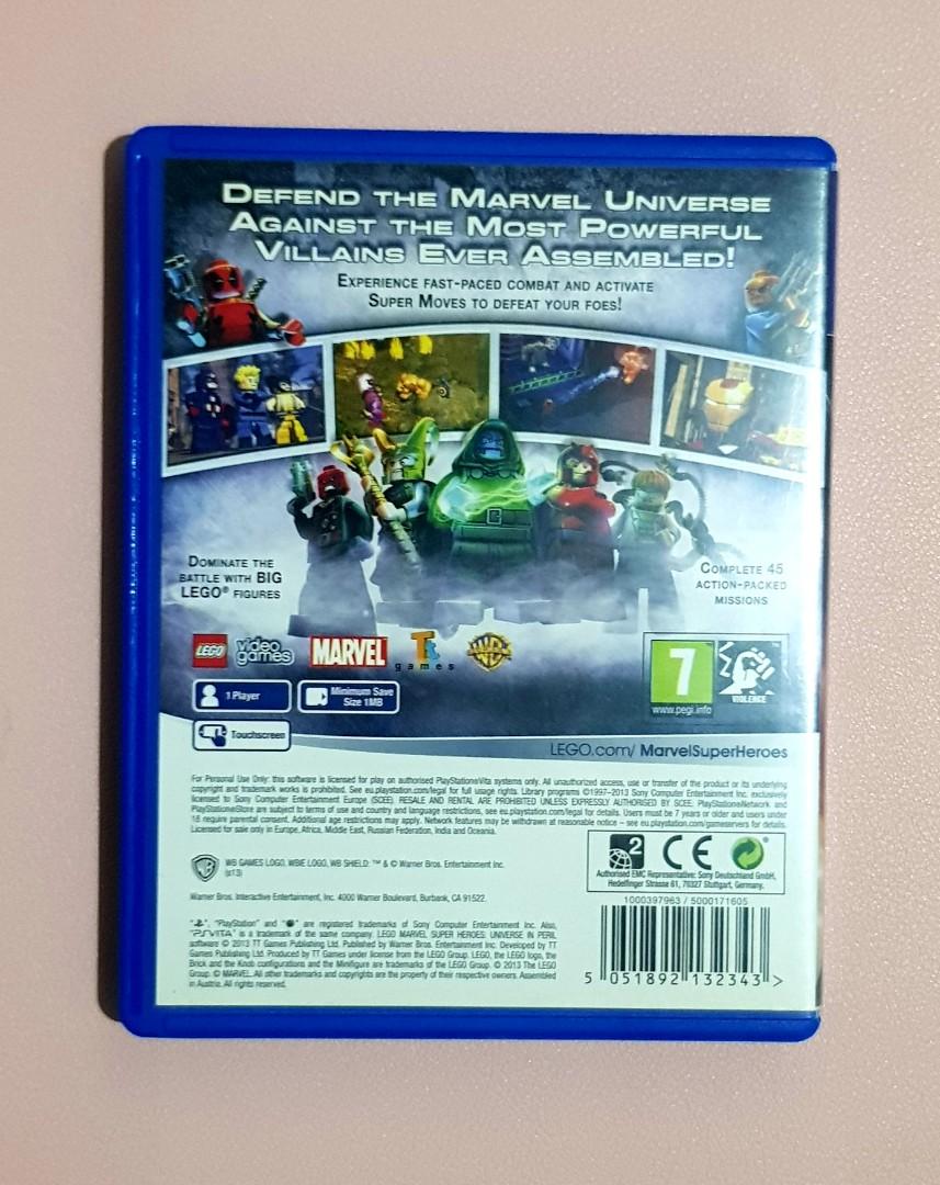 Lego Marvel Super Heroes Ps Vita (Category: PlayStation) located in Pasig City. Submitted by daddygamer (Listing ID 1126142251, Image 3). Description: Save the world in Lego style MOP💸 Gcash Bpi BDO COD via Grab/Lalamove/Mr Speedy 💰Last price posted 💸No trades for sale only.