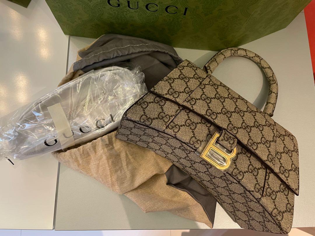 Limited edition special collaboration 2021 - Gucci x Balenciaga hackers  project Balenciaga hourglass top handle handbag small with strap in Gucci