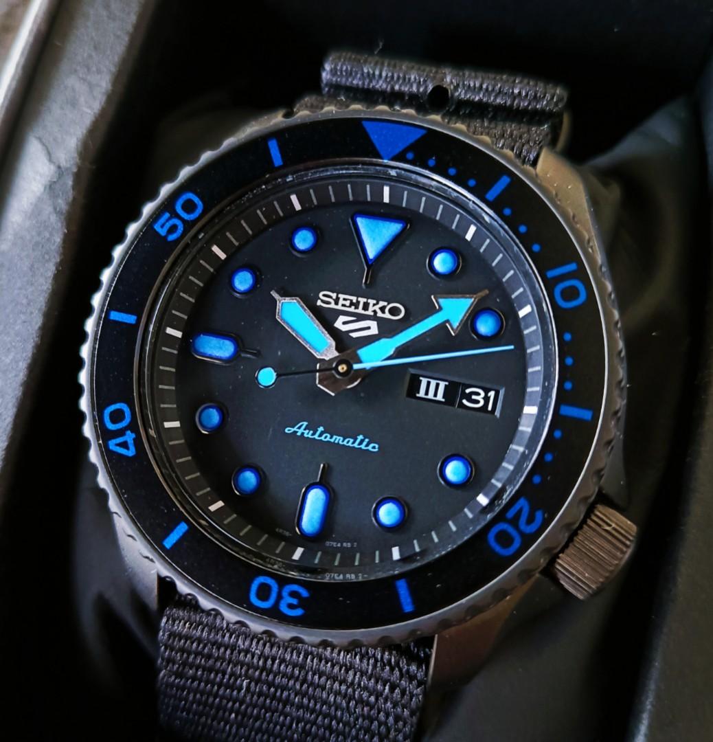 LNIB] Seiko 5 Black Blue 5KX Automatic Sports Watch, Men's Fashion, Watches  & Accessories, Watches on Carousell