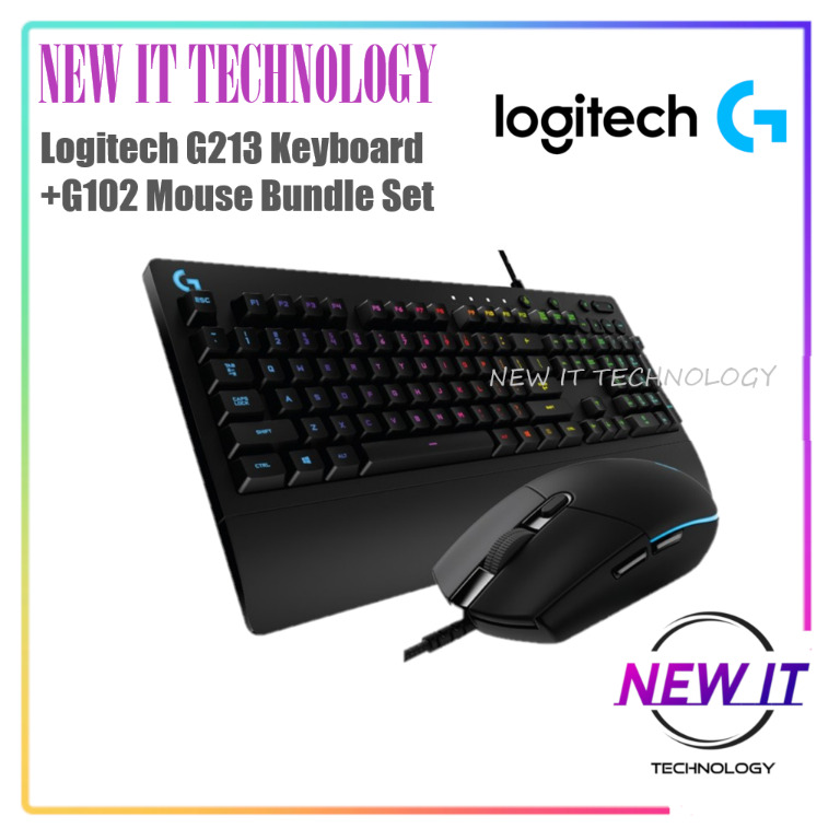 Logitech G213 Prodigy RGB Gaming Keyboard Logitech G102 Prodigy Gaming Mouse Bundle Set