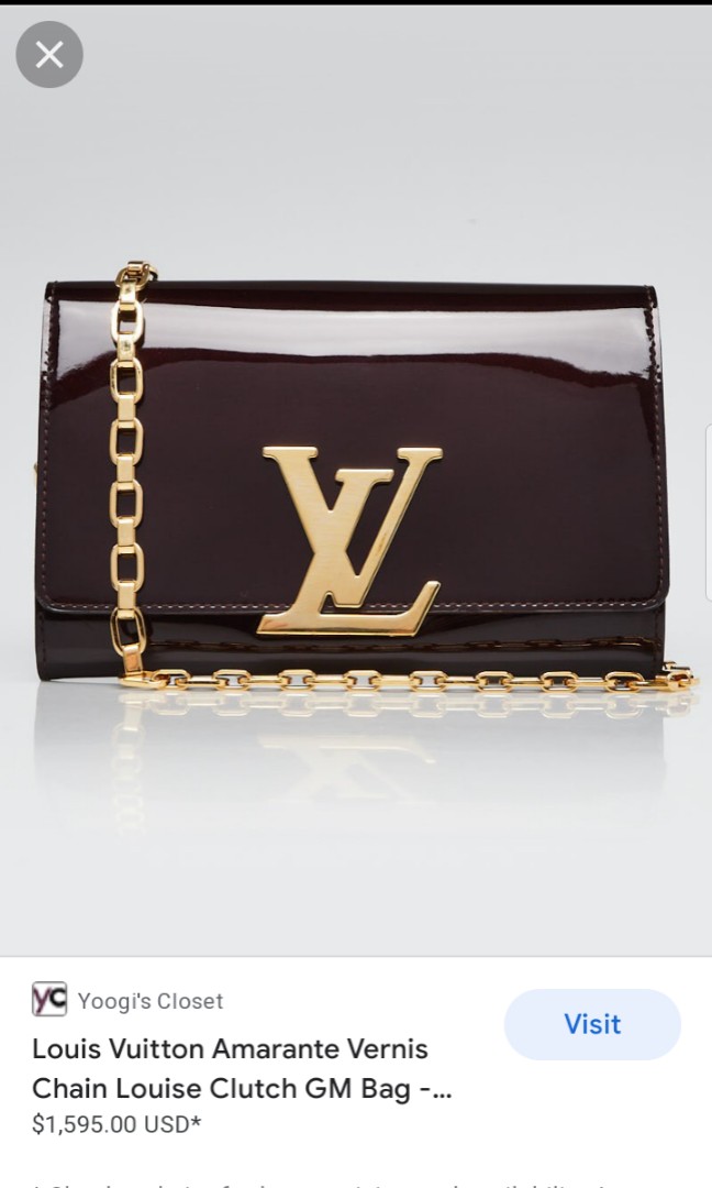 Louis Vuitton Gold Calfskin Leather Louise Clutch Bag - Yoogi's Closet