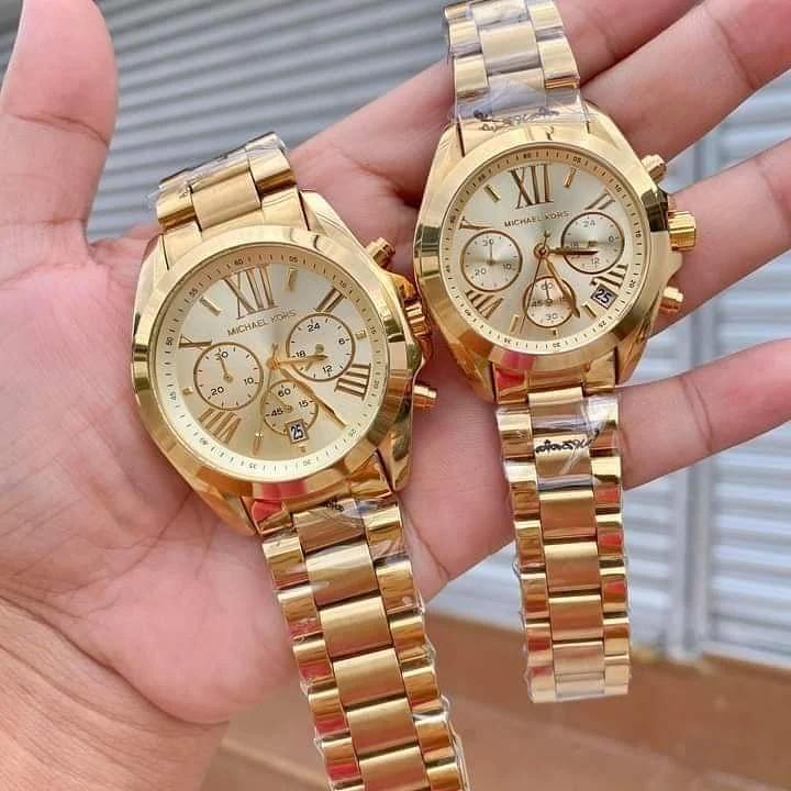 MK COUPLE GOLD BRADSHAW AUTHENTIC WATCH