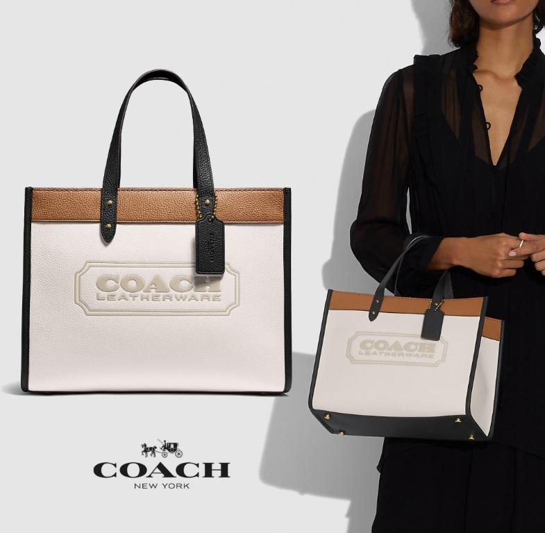 Coach field tote 30 with coach badge 2025