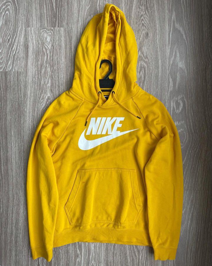 Nike spell out hoodie Yellow mustard Men s Fashion Tops Sets