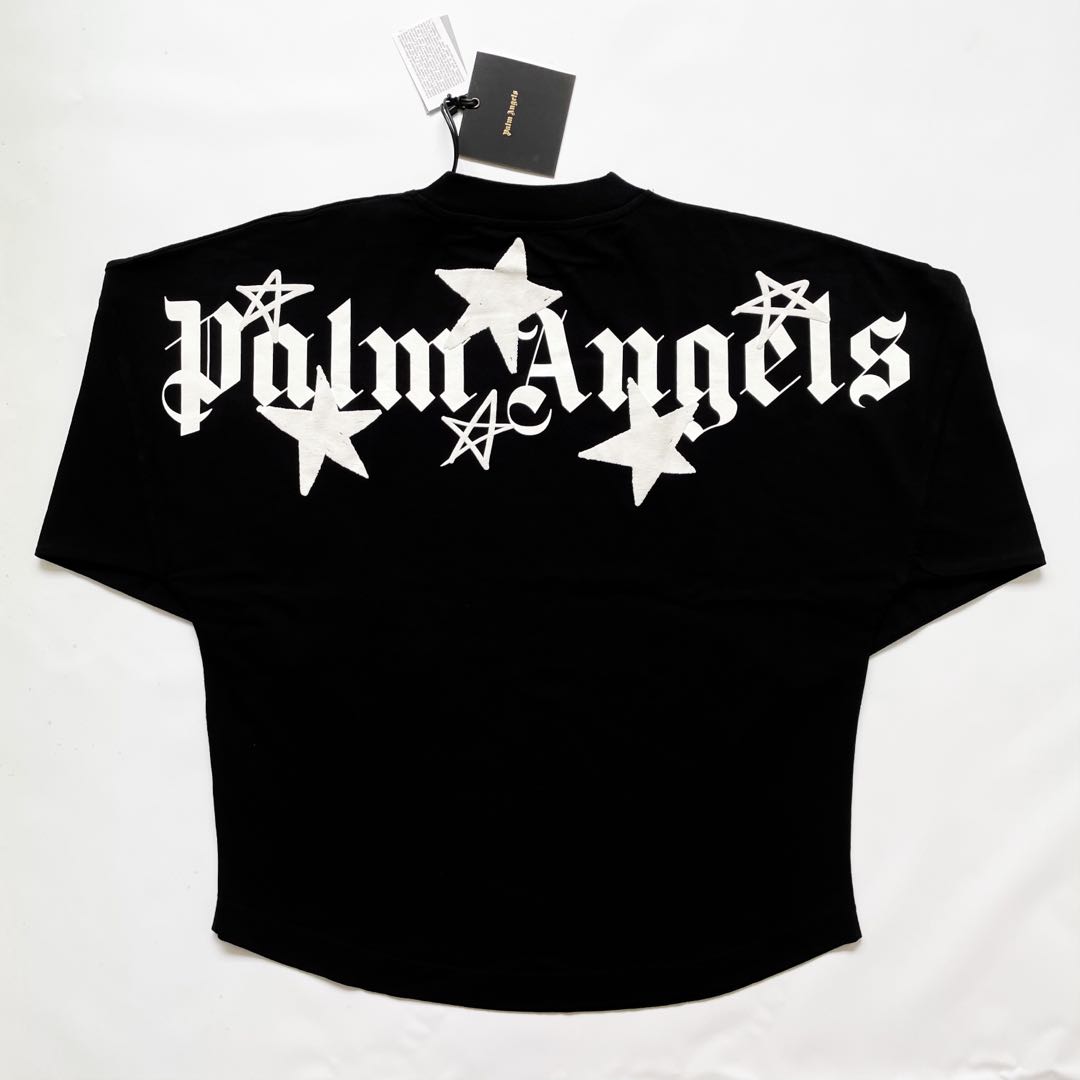 Palm Angels Shooting Stars Long Sleeve Tee FW21, Men's Fashion