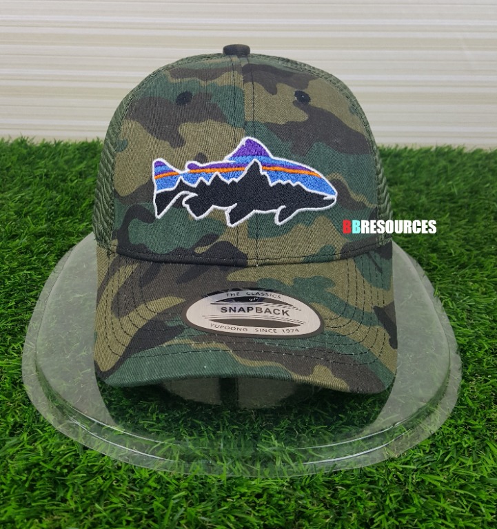 Patagonia fitz roy trout trucker clearance hat camo